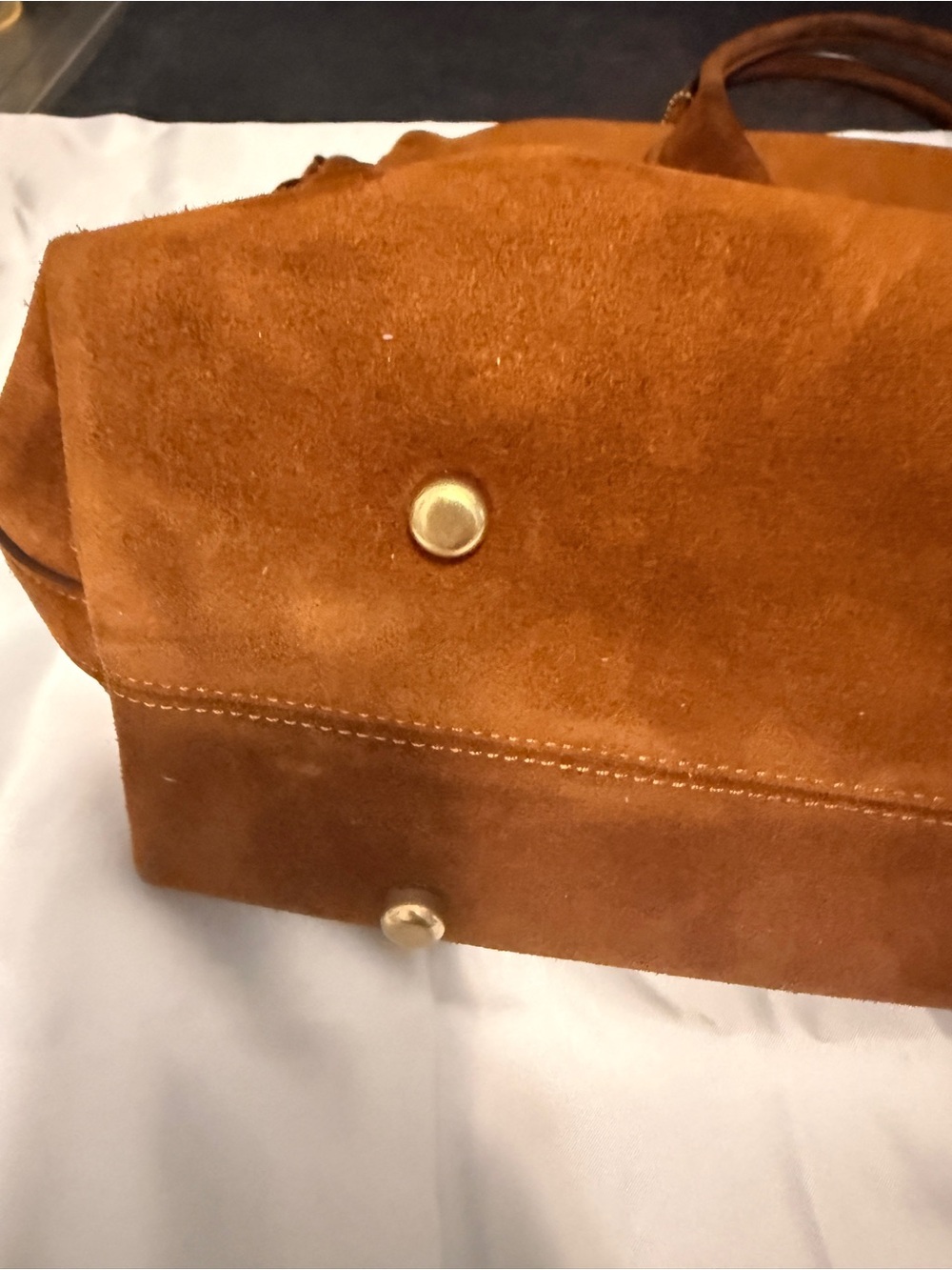 Coach Soft Empire Carryall 40 in Suede Chestnut Brown - Picture 9 of 11